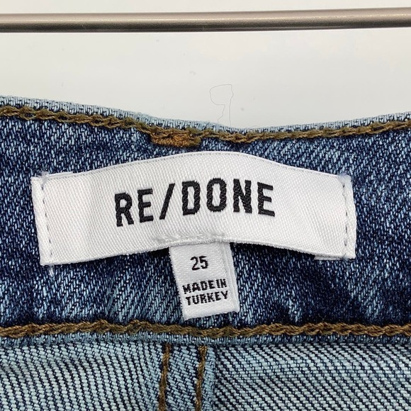NEW! RE/DONE Size 25 70s Straight Mid 70s Wash Blue Denim Jeans $395 msrp I7-8 - Picture 4 of 9